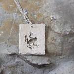 Silver Frog Pendant: A text..