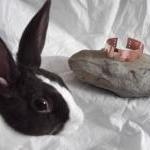 Copper bunny bracelet with ..