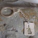 Silver rabbit keychain : A ..