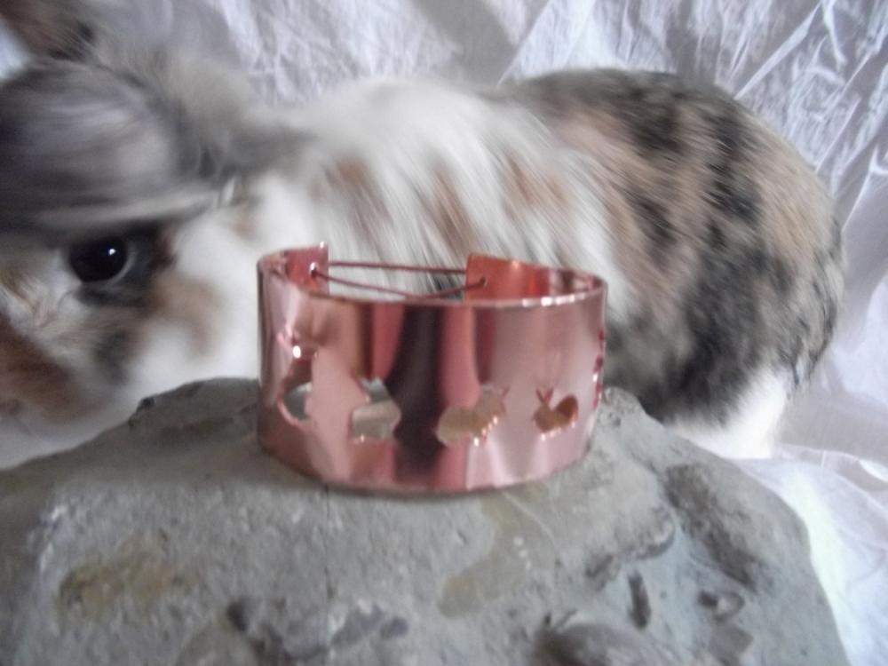 Copper bunny bracelet