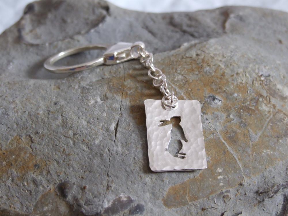 Silver Rabbit earrings: A pair of Bunny shaped sterling silver earrings.