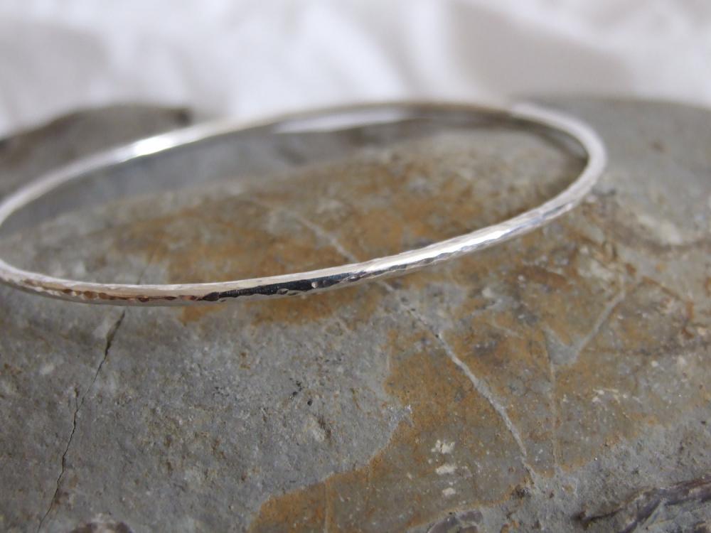 Hammered silver bracelet