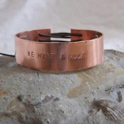 Copper Avengers bracelet: A classic bracelet with the words "WE HAVE A HULK" taken from the trailer for the Avengers Assemble