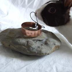 Love you bracelet: A classic copper bracelet with I love you hand stamped onto it.